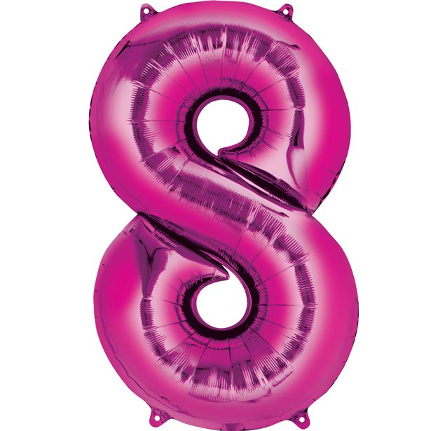 Balloon Foil Number - 8 Pink - 16"