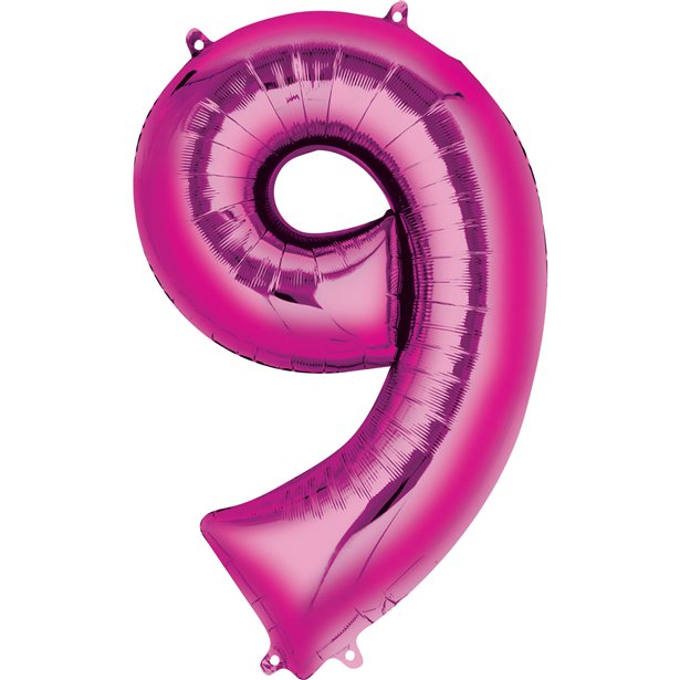 Balloon Foil Number - 9 Pink - 16"