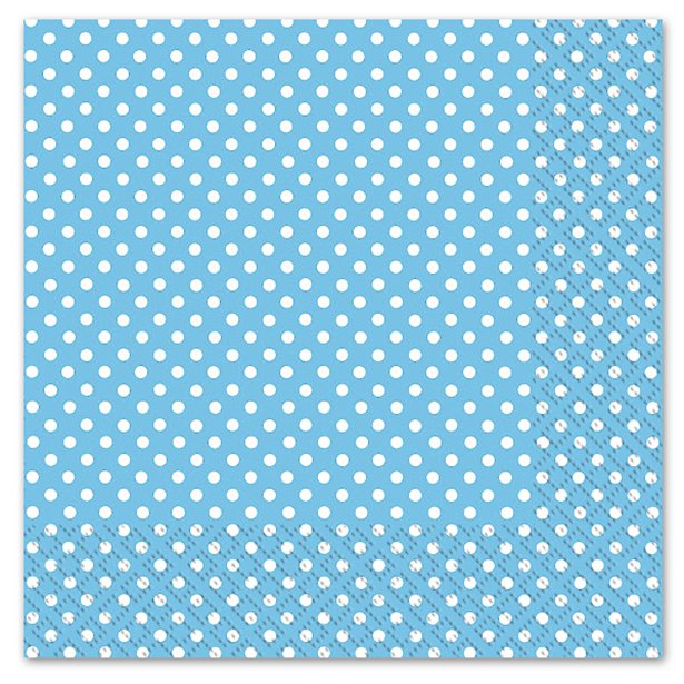 Luncheon Napkins - Baby Blue Polka Dots - 20pk