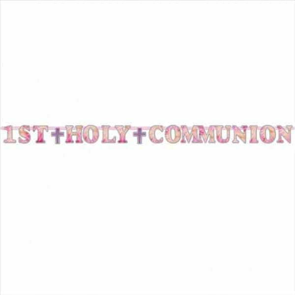 1st Holy Communion Foil Letter Banner Pink - 2.8m