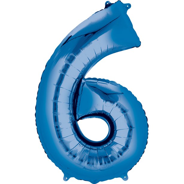 Balloon Foil Number - 6 Blue - 16"