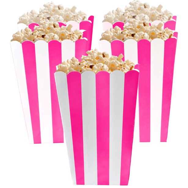 Candy Buffet Popcorn Boxes - Bright Pink