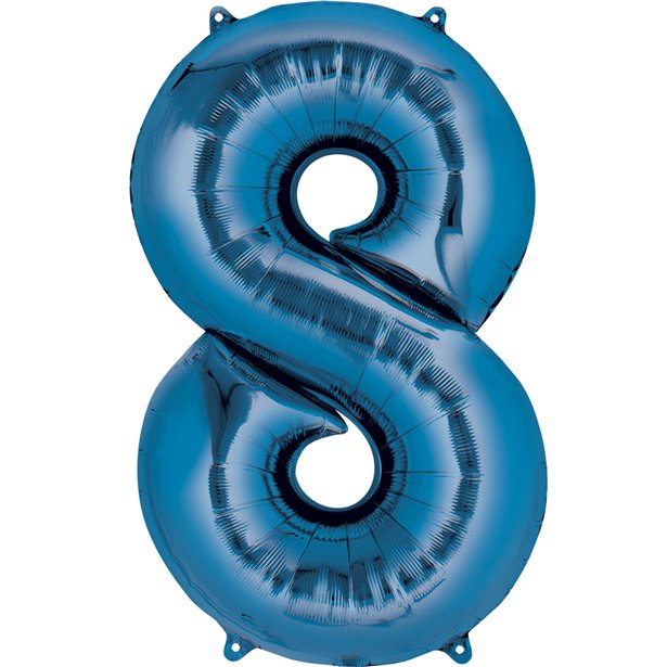 Balloon Foil Number - 8 Blue - 16"