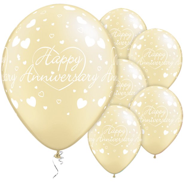 Happy Anniversary Hearts 11'' Balloons