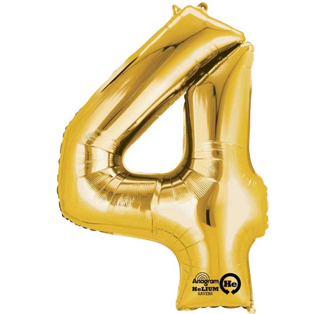Balloon Foil Number - 4 Gold - 16"