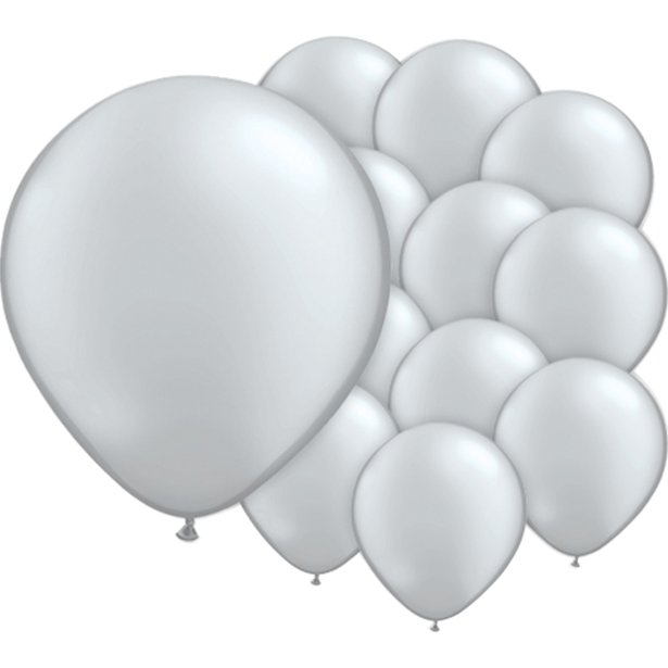 Balloon Latex Pearl - Shimmering Silver 5''