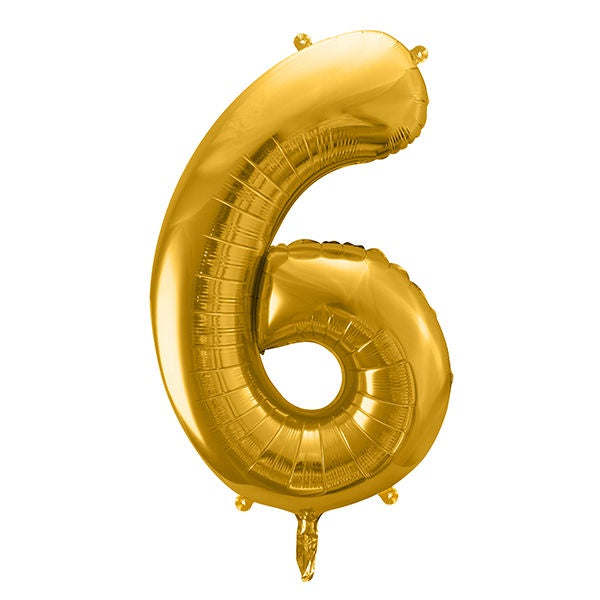 Balloon Foil Number - 6 Gold - 34" (86cm)