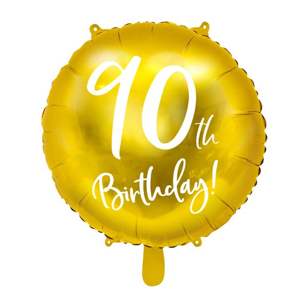 Gold 90th Birthday Balloon - 18" Foil