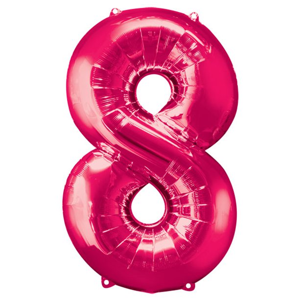 Balloon Foil Number - 8 Pink - 34"