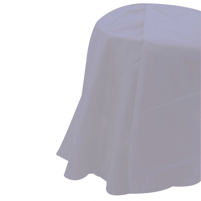 Light Blue Round Plastic Table Cover (84 Inch)