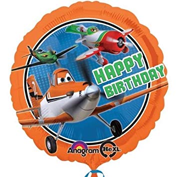 Planes Orange Foil Balloon