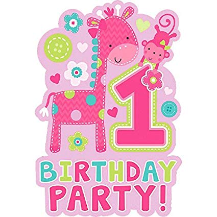 Wild At One Girl's 1st Birthday Party Invitations