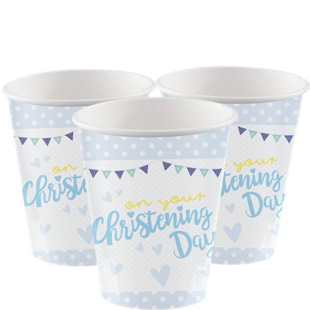 Party Cups - Christening Day Blue - 8pk