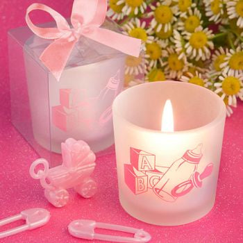 Favor Saver Collection Baby Girl Themed Candle