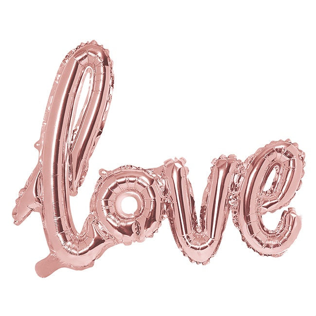 Phrase Foil Balloon - Love Rose Gold - 29 x 23''
