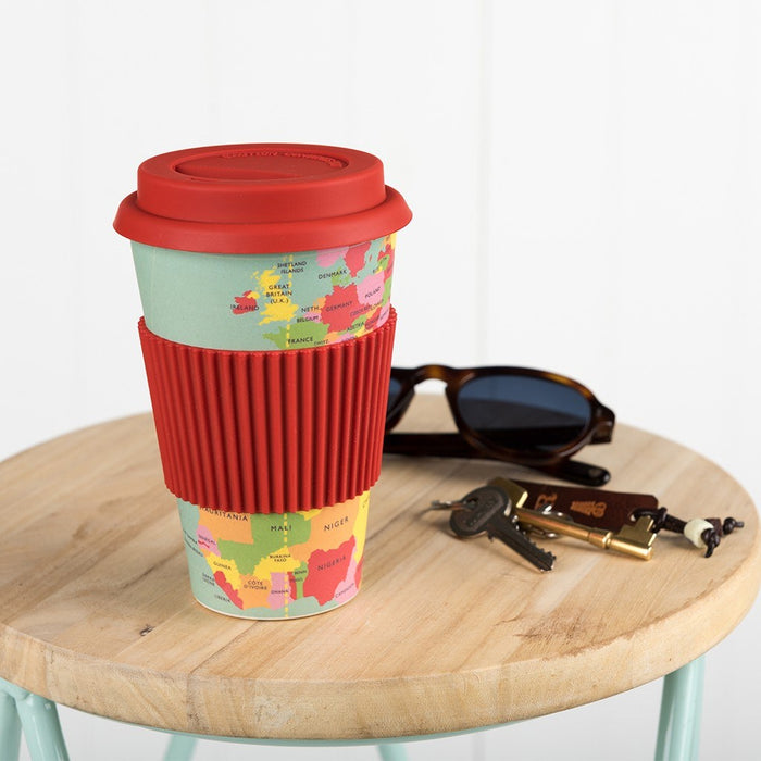 World Map Reusable Travel Mug
