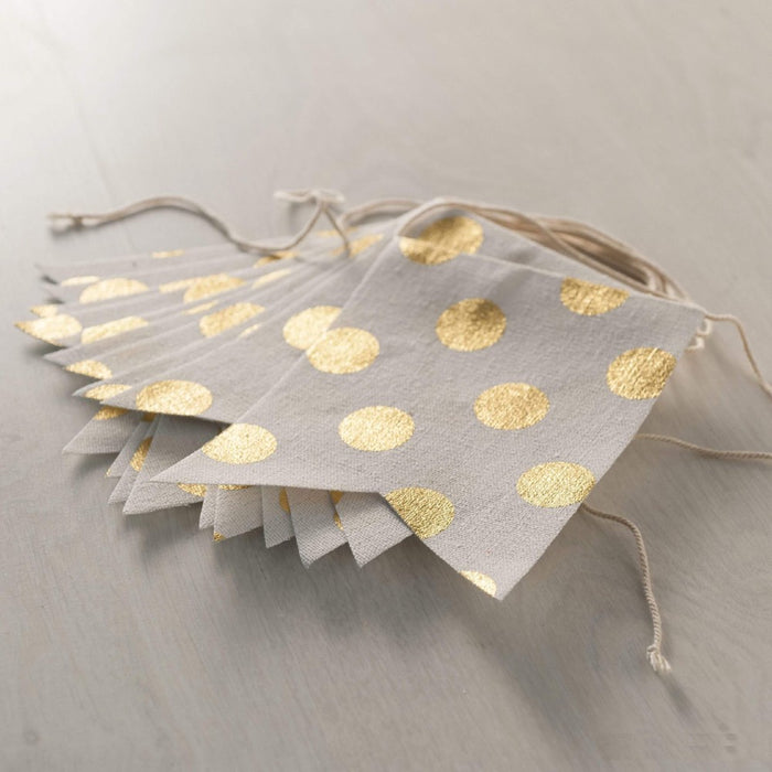 Decorative Flags White and Gold Spots 11x15x300cm