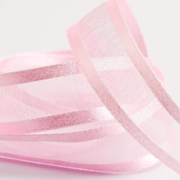 Fusion Ribbon - Organza with Satin - Pink 25mm