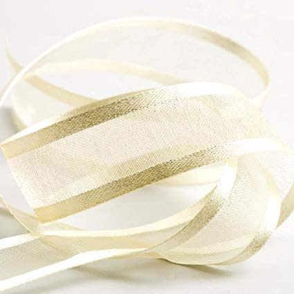 Fusion Ribbon - Organza with Satin - Beige 25mm