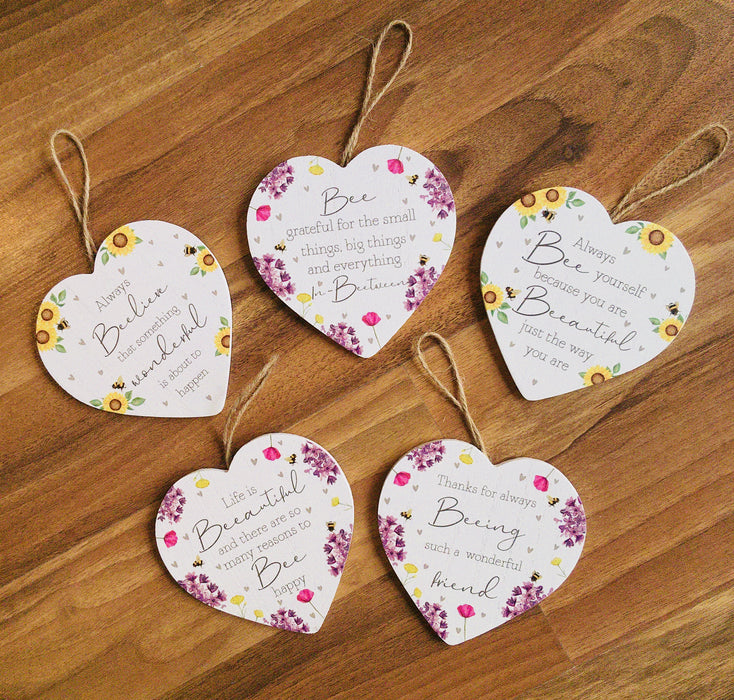 Bee Heart Hangers - Wood