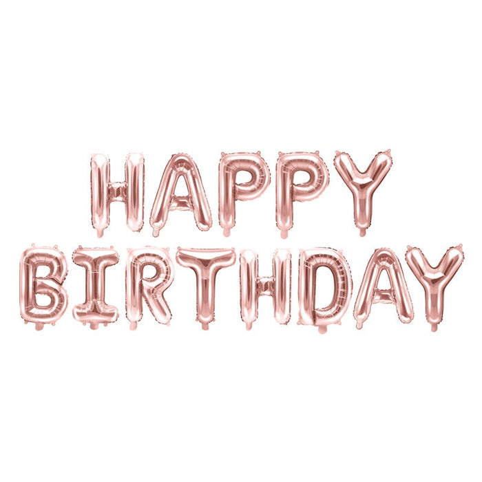 Phrase Foil Balloon - Happy Birthday Rose Gold - 134 x 14"