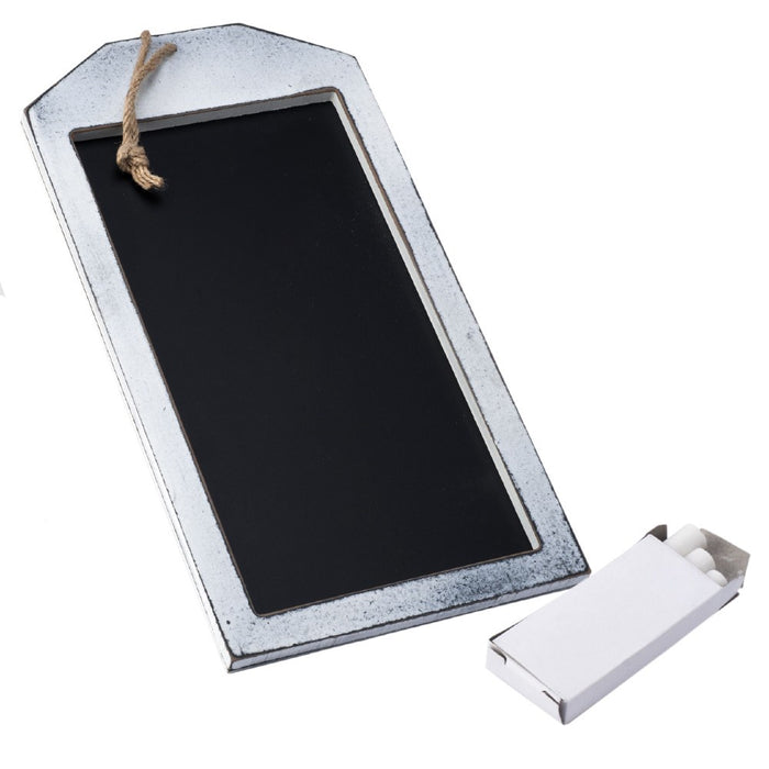 Rectangular blackboard with string and chalk