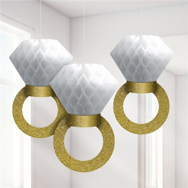 Hanging Decorations - Engagement Honeycomb Ring