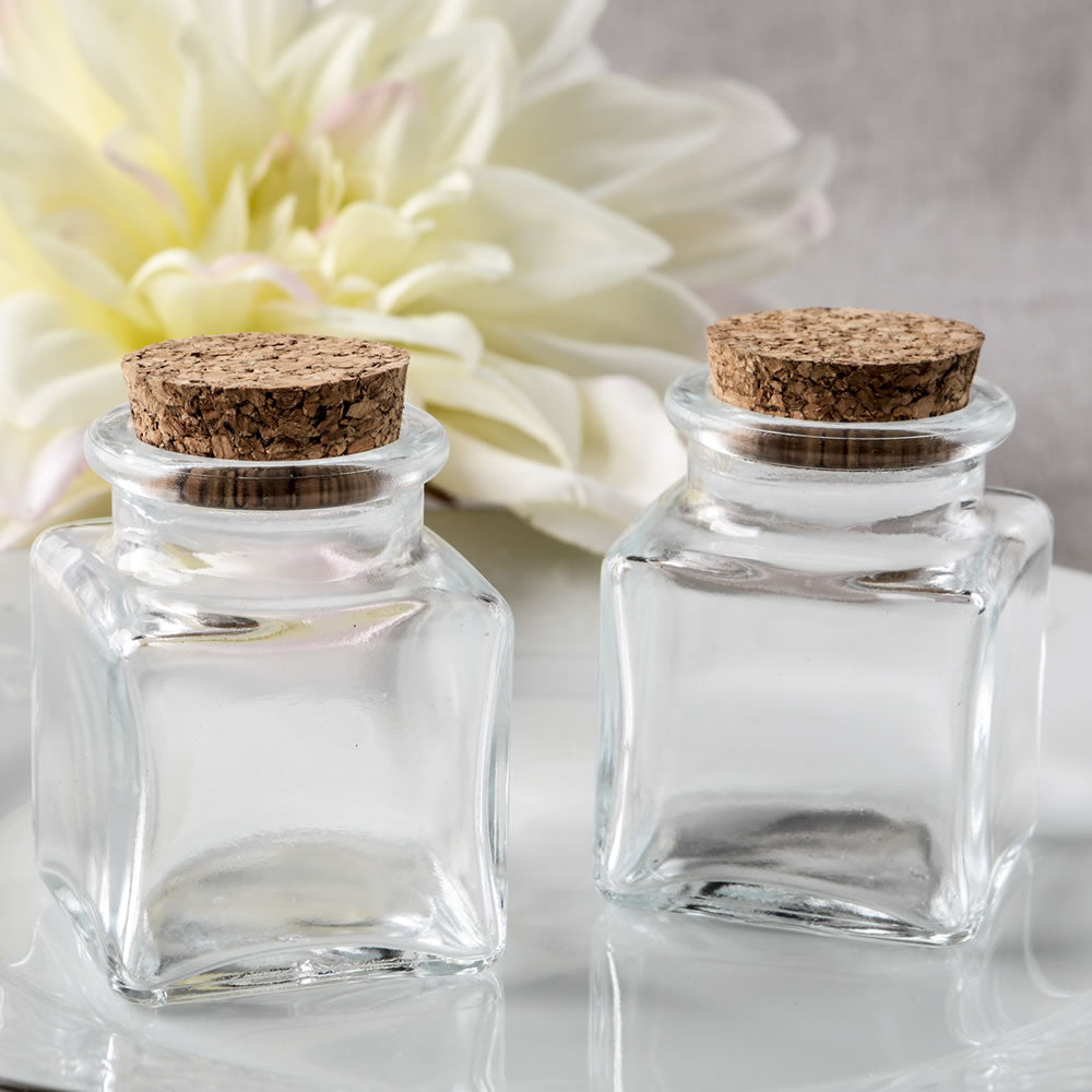 Glass Jar with Cork Cover — Bow Ribbon