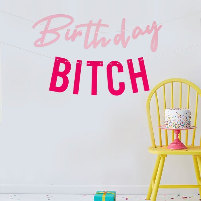 Birthday Bitch Bunting - Pink