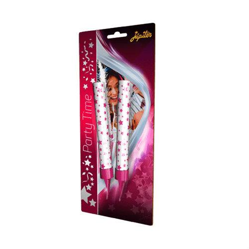 Fountain Candles Pink Stars 2pk