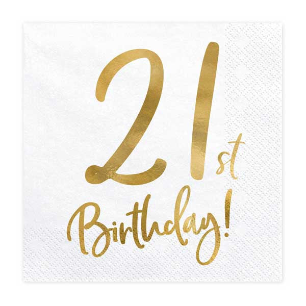 Lunch Napkins - 21st Birthday - 20pk