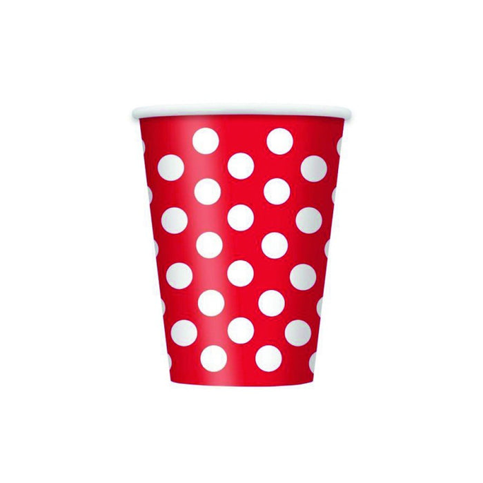 Red Polka Dot Cups - 340ml Party