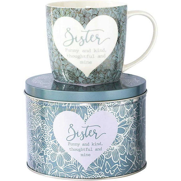 Said with Sentiment Mug & Tin- Sister, Ceramic, Multicolor