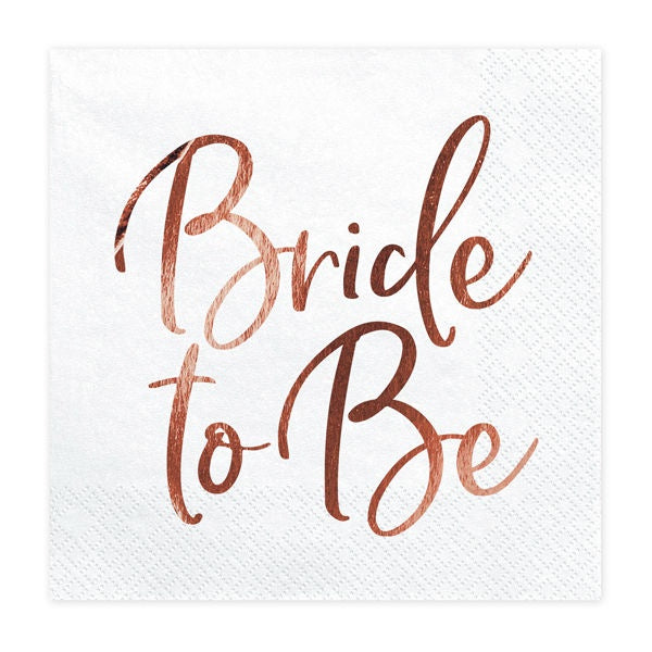 Lunch Napkins - Bride to Be Rose Gold - 20pk