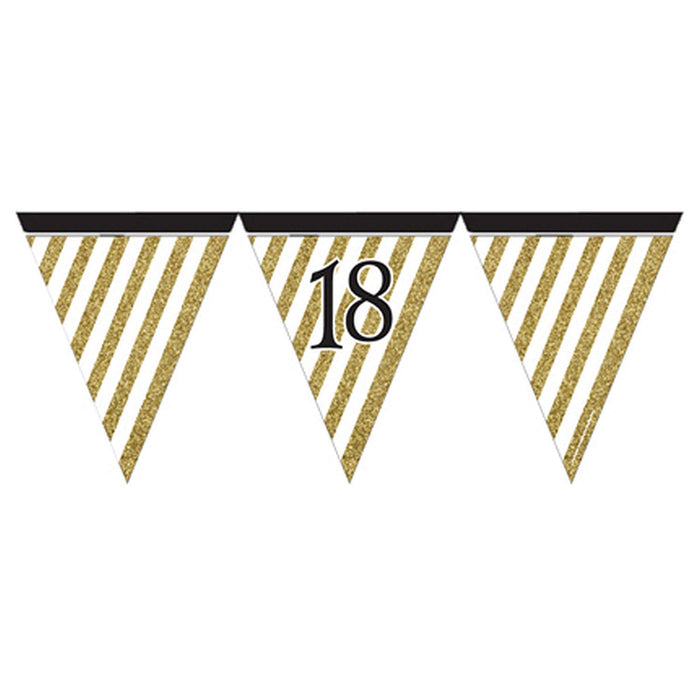 Black & Gold 18 Flag Bunting