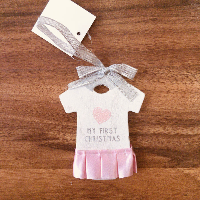 Hanging Ornament - Baby’s First Christmas Girl Tutu