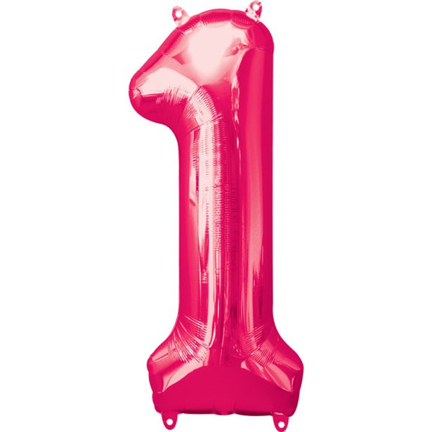 Balloon Foil Number - 1 Pink - 34"