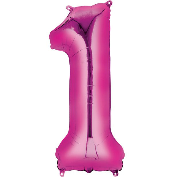Balloon Foil Number - 1 Pink - 16"