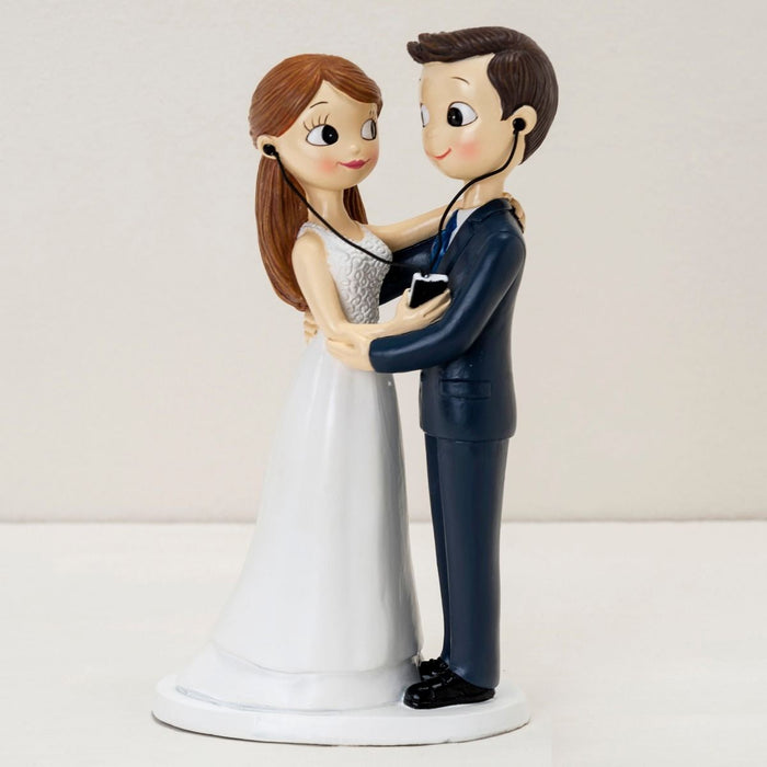 Cake Topper - Bride and Groom Sharing Music