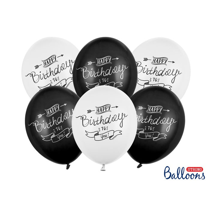 Balloons 30cm, Happy Birthday, Matte Mix