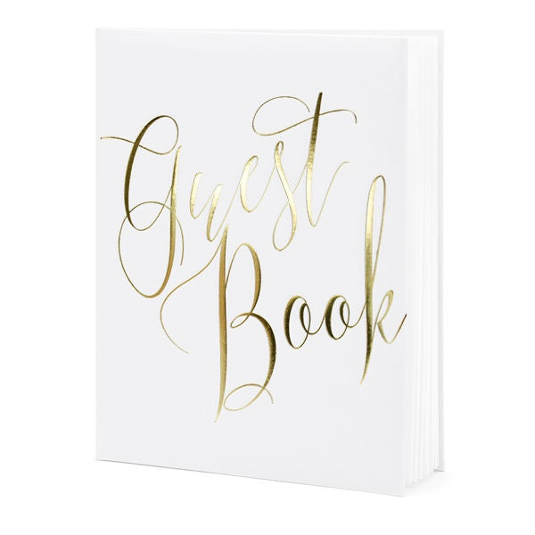 Guest Book - Gold & White