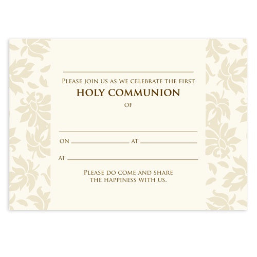 Invitation Fill-in - Holy Communion - Floral Damask