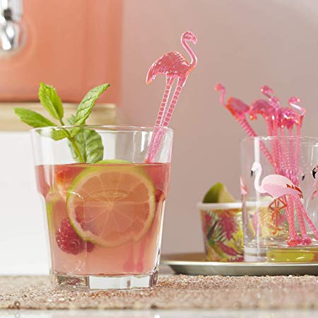 Hot Pink Flamingo Drink Stirrers - Flamingo Fun