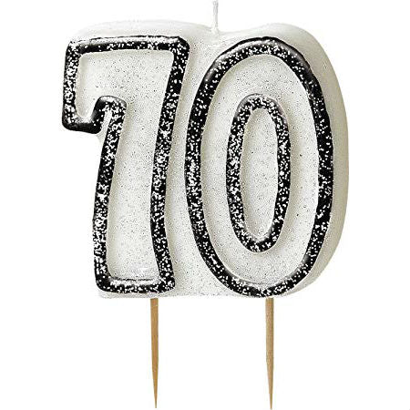 Dazzling Effects 70th Birthday Candle - Black