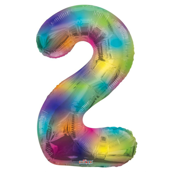 Balloon Foil Number - 2 Rainbow - 34"