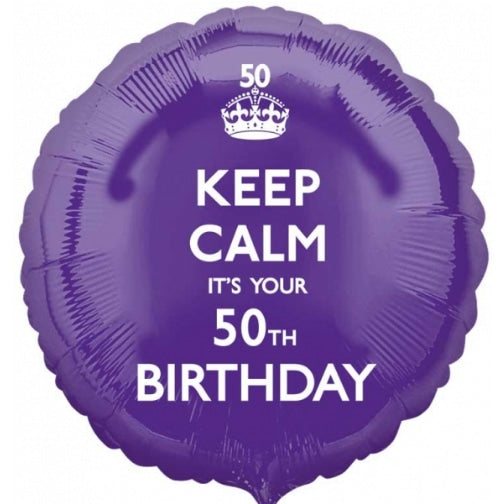 Keep Calm It's Your 50th Birthday Balloon - 18" Foil