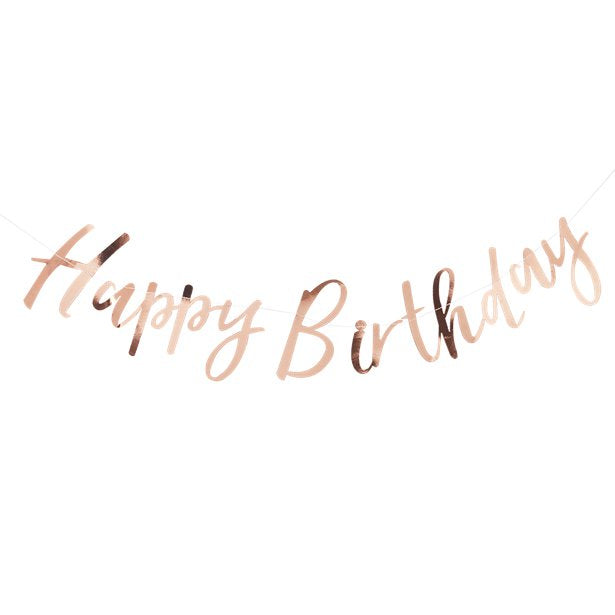 Pick & Mix Rose Gold "Happy Birthday" Letter Banner - 1.8m