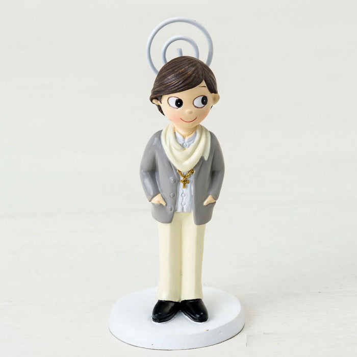 Communion Boy with Scarf and Rosary Card/Photo Holder