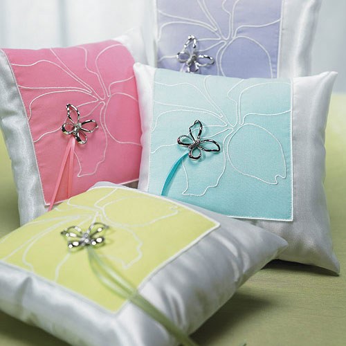 Butterfly Dreams Square - Ring Pillow - Pink