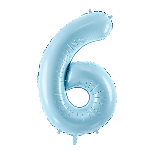 Balloon Foil Number - 6 Blue - 34" (86cm)